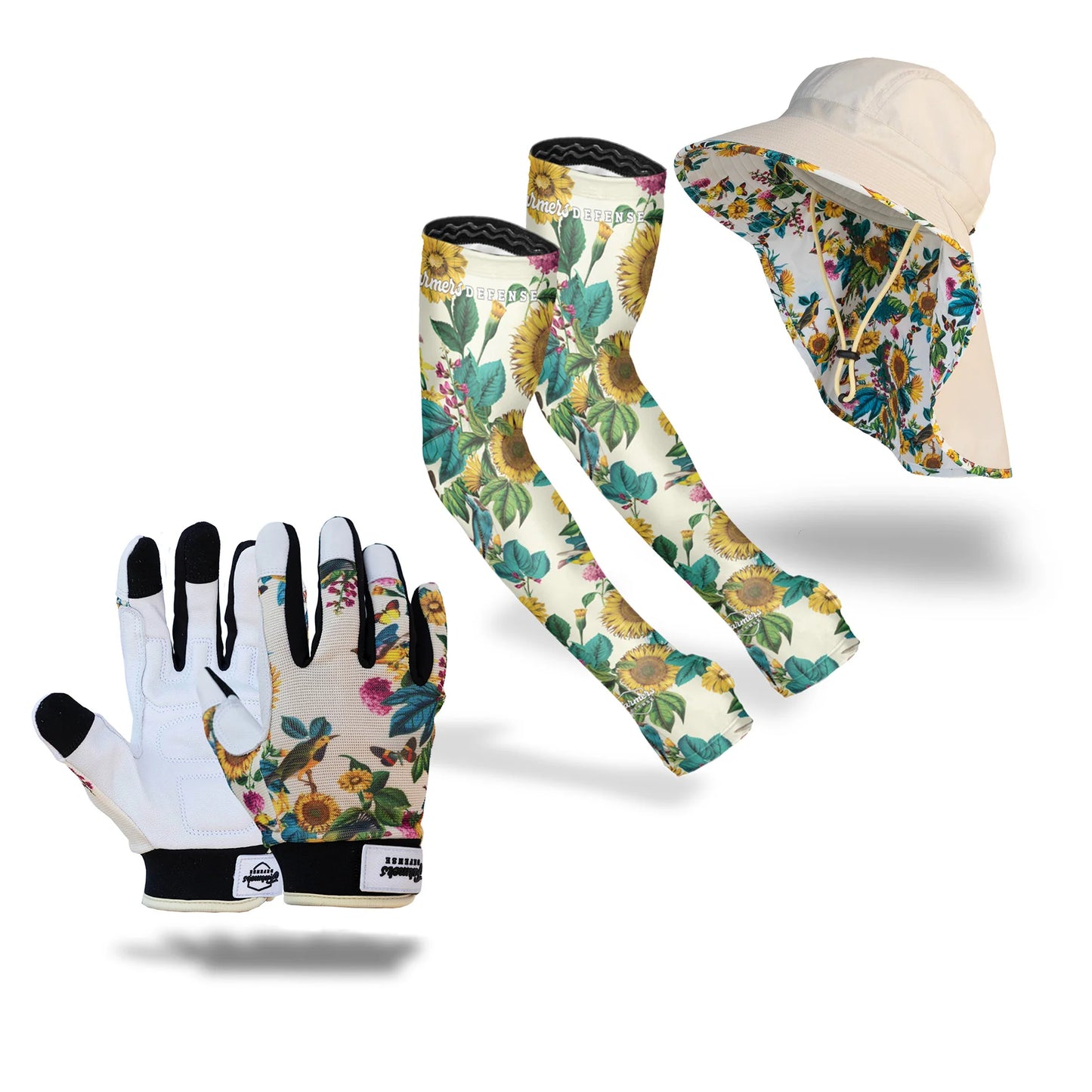 Garden Flower Pack - Protection Sleeves, Gloves and Sun Hat