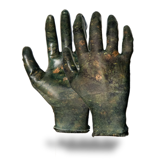 Nitrile Gardening Gloves - Green Brush Camo