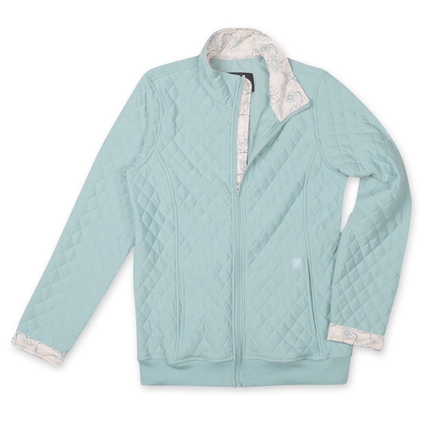 Quilted Full Zip Sweater