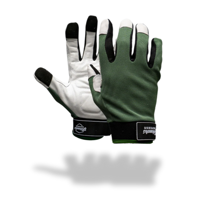 Rugged Guard Leather Gloves - Forest Green
